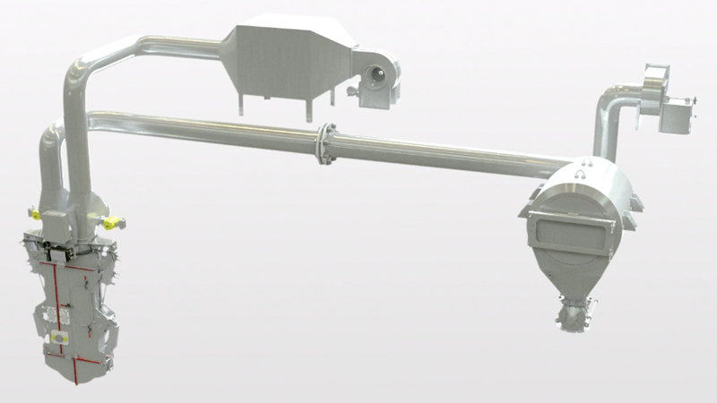 Negative Airlift System with KleenLift Extruder Hood